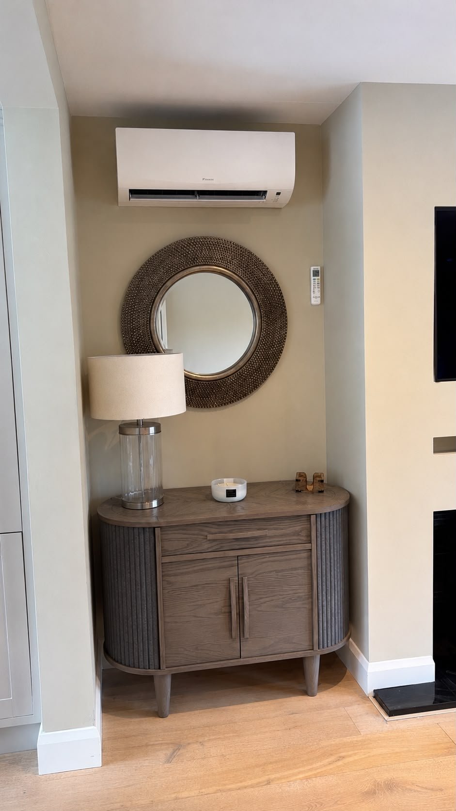 Daikin Sensira air-to-air heat pump indoor unit installed in a Cork home